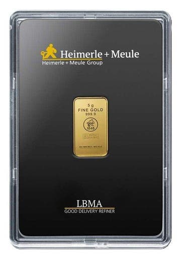 5 gram - Goud .999 - Heimerle + Meule - Verzegeld