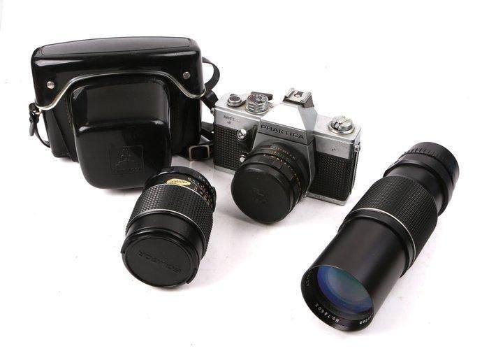 Praktica MTL3 met 3 lenzen Single lens reflex camera (SLR), Audio, Tv en Foto, Fotocamera's Analoog