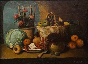 European school (XIX) - Still Life With Fruit And Flowers