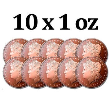 Verenigde Staten. 10 x 2027 1 oz Morgan Dollar Round (In