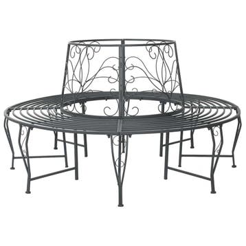 vidaXL Boom bank 8-Aantal zitplaatsen Ø 160 x 89 cm Staal, Tuin en Terras, Tuinbanken, Verzenden, Nieuw, Metaal