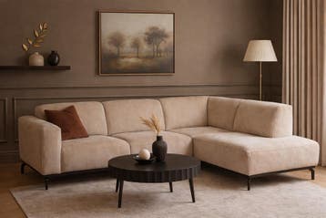 Hoekbank Avola 2.5 zits Beige - Aphrodite3, Huis en Inrichting, Banken | Bankstellen, Ophalen of Verzenden, Nieuw