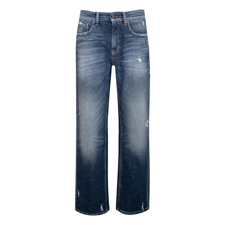 Cambio • blauwe destroyed jeans • 36, Kleding | Dames, Spijkerbroeken en Jeans, Blauw, Nieuw, Verzenden