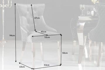 Elegante stoel CASTLE DELUXE grijs fluwelen leeuwenkop, Ophalen of Verzenden, Nieuw