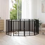 vidaXL Hondenhek 10 pcs Zwart 60 x 80 cm Gegalvaniseerd, Verzenden, Nieuw
