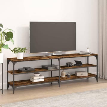 vidaXL Tv-meubel 160x30x50 cm bewerkt hout gerookt, Minder dan 50 cm, Verzenden, Nieuw, Minder dan 100 cm