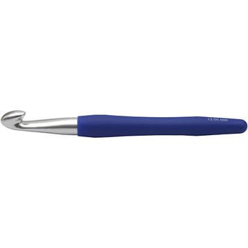 Haaknaalden, afm 12, L: 16 cm, afm 12 mm, blauw, 1 stuk, Nieuw