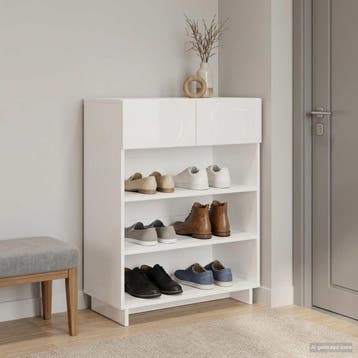 vidaXL Schoenenkast 73 x 38 x 87,5 cm Bewerkt hout Hoogglans, Verzenden, Nieuw