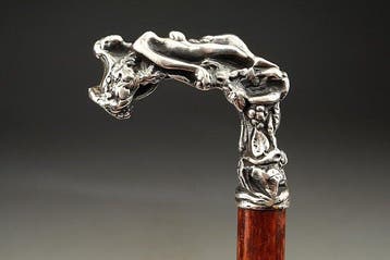 Wandelstok - verzilverd brons