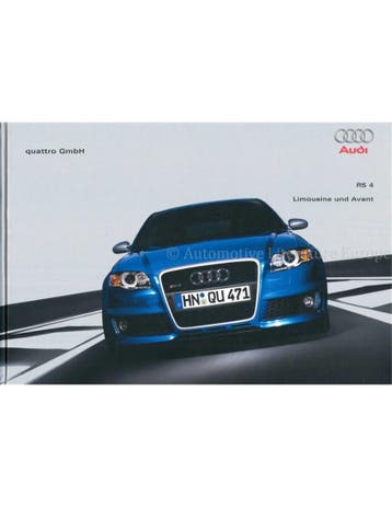 2006 AUDI RS4 HARDCOVER BROCHURE DUITS, Boeken, Nieuw, Audi, Author