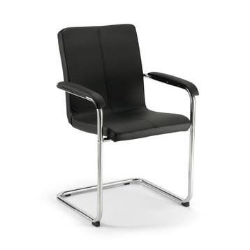 (MDK-107737) CS Comfort sledestoel zwart leder, Huis en Inrichting, Stoelen, Ophalen of Verzenden, Nieuw, Zwart