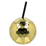 Discobal Drinkbeker Met Rietje Goud, Hobby en Vrije tijd, Feestartikelen, Ophalen of Verzenden, Nieuw