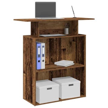 vidaXL Receptiebalie 100x40x104 cm bewerkt hout oud, Huis en Inrichting, Bureaus, Verzenden, Nieuw