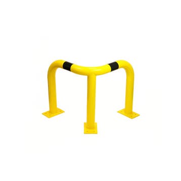 Hoekbeschermbeugel staal – geel/zwart – voor, Verzenden