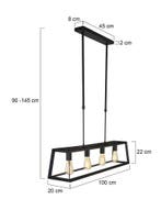 Mexlite hanglamp Buckley 1705ZW 2dekansje, Ophalen, Overige materialen, Nieuw, 75 cm of meer