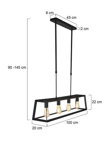 Mexlite hanglamp Buckley 1705ZW 2dekansje, Ophalen, Overige materialen, Nieuw, 75 cm of meer