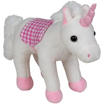 Pluche eenhoorn knuffel - wit/roze - 20 cm - speelgoed, Verzenden, Nieuw
