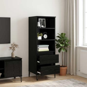 vidaXL buffetkast Zwart eiken 40 x 36 x 110 cm Bewerkt hout, Huis en Inrichting, Kasten | Buffetkasten, Minder dan 50 cm, Verzenden