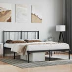 vidaXL Bedframe met hoofdbord metaal zwart 160x200 cm, Huis en Inrichting, Slaapkamer | Bedden, Verzenden, Zwart, 200 cm, Metaal
