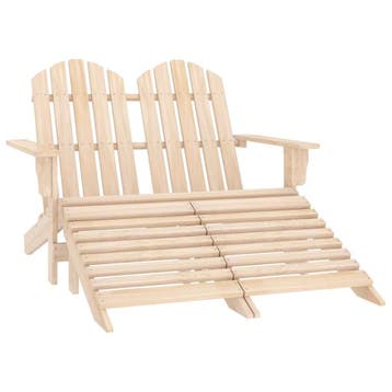vidaXL Tuinstoel 2-zits Adirondack met voetenbank vurenhout, Verzenden, Nieuw, Hout
