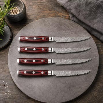 Yaxell Super Gou Steakmessenset 12 cm – 4-delig – 161 La, Ophalen of Verzenden, Nieuw, Overige materialen