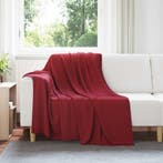 vidaXL Gooi Deken Bordeaux Rood 200 x 150 cm Fleece, Verzenden, Nieuw, Rood