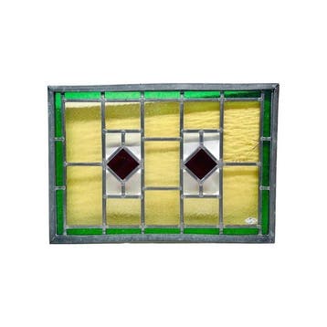Art Deco Glas-in-loodraam - Glas Art - 1980-1990 -, Antiek en Kunst, Curiosa en Brocante
