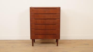 Vintage Deense ladekast | Teak | 6 lades | 100 cm, Huis en Inrichting, Kasten | Ladekasten, Ophalen of Verzenden, Nieuw