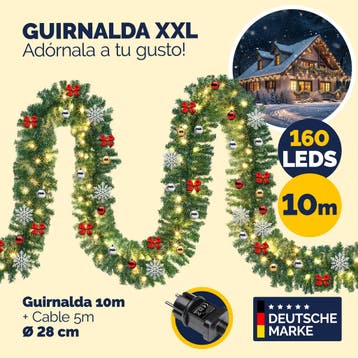 Kerstslinger 10m In-/Outdoor incl Versiering (Interieur), Verzenden, Nieuw