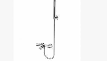 Badkraan set chroom thermostatisch met handdouche, Ophalen of Verzenden, Nieuw, Chroom, Bad
