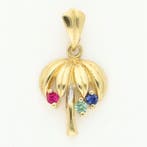 Hanger - 18 karaat Geel goud, Witgoud, Robijn, Saffier &