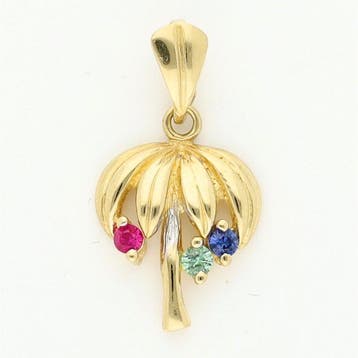 Hanger - 18 karaat Geel goud, Witgoud, Robijn, Saffier &