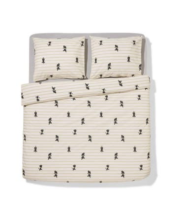 HEMA Takkie en Siepie dekbedovertrek 240x200/220cm zacht, Verzenden, Nieuw, Beige