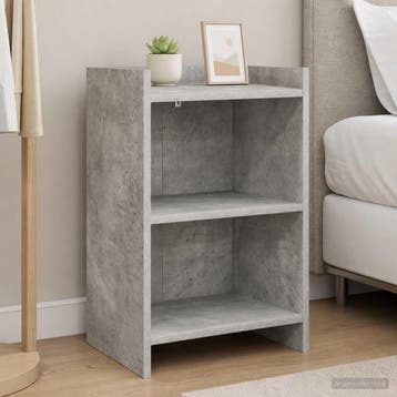 vidaXL Nachtkastjes 2 st Betongrijs 40 x 30 x 60 cm Bewerkt, Minder dan 45 cm, Verzenden, Nieuw, 55 tot 70 cm