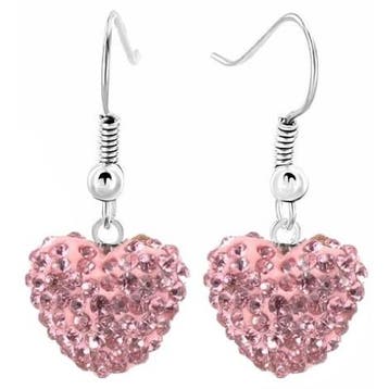 Fako Bijoux - Oorbellen - Disco Dots - Hanger - Hart - Roze, Verzenden, Nieuw