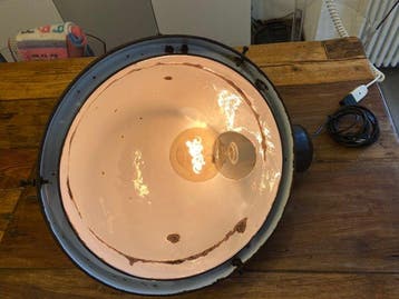 Plafondlamp - wrijven, IJzer - industriële vuurtoren, Antiek en Kunst