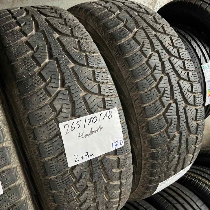 2 x Hankook 265-70-18 Winterbanden 9mm, Auto-onderdelen, Banden en Velgen, 18 inch, Winterbanden, 265 mm, Personenwagen, Gebruikt
