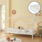 Kinderbed Ydre huisbed met matras en bedbodem 90x200 cm wit, Verzenden, Nieuw