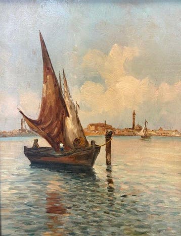 Vettore Zanetti Zilla (1864-1946), Attr. - Venezia, Antiek en Kunst