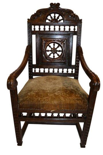 Fauteuil - Hout - Belangrijke troon