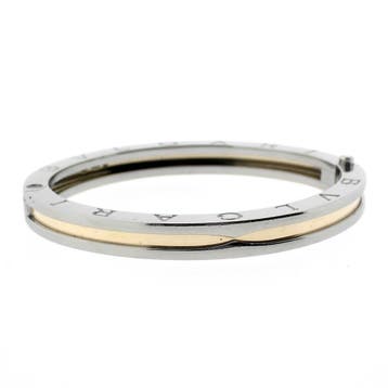 BVLGARI Staal met gouden damesarmband; Model B.ZERO 1, Ophalen of Verzenden, Gebruikt, Overige kleuren, Goud