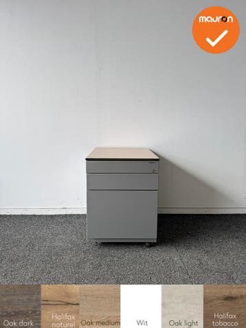 Ahrend Ladeblok - 57x42x56cm - Zilvergrijs - 3 lades - Grijs, Werkplek, Ophalen of Verzenden, Gebruikt, Kast