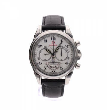 Omega De Ville Olympic Chronograph 422.13.41.50.04.001;..., Ophalen of Verzenden, Zo goed als nieuw, Leer, Overige merken