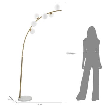 VLOERLAMP GLAMY ARC 6 LUCI CM 130X45X220-246 - 1712400000, Ophalen of Verzenden, Nieuw