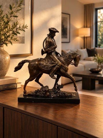 sculptuur, Louis XV te paard – Groot bronzen ruiterbeeld op