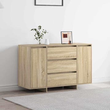 vidaXL Dressoir Sonoma Eiken 120 x 41 x 75 cm Bewerkt hout, Huis en Inrichting, Kasten | Dressoirs, Verzenden, Nieuw, Overige houtsoorten