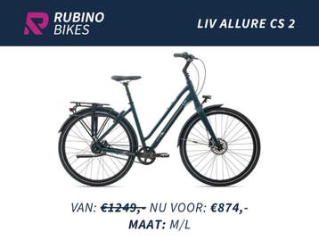 LIV ALLURE CS 2 STADSFIETS TANDRIEM - 30% KORTING - M/L, 50 tot 53 cm, Schijfrem, Ophalen, Overige merken