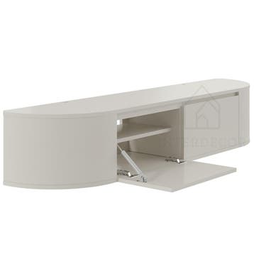 Aura curved TV-Meubel zwevend beige 180 cm, Overige materialen, 150 tot 200 cm, Nieuw, Ophalen of Verzenden