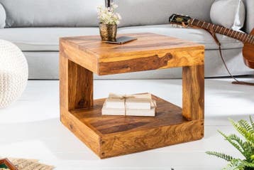 Massief kostbare houten salontafel GIANT 45cm Sheesham Stone, Ophalen of Verzenden, Nieuw