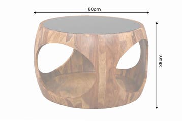 Salontafel ORGANIC LOOP 60cm rond met opbergruimte zwart, Ophalen of Verzenden, Nieuw
